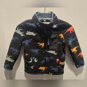 Jumping Beans Black Fleece Jacket with Dinosaur Print